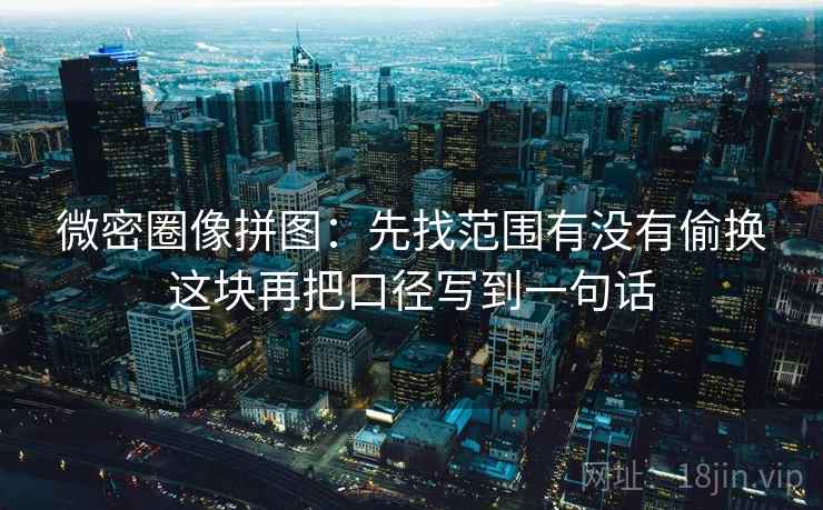 微密圈像拼图：先找范围有没有偷换这块再把口径写到一句话