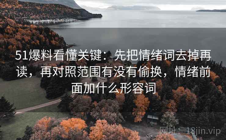 51爆料看懂关键：先把情绪词去掉再读，再对照范围有没有偷换，情绪前面加什么形容词  第2张